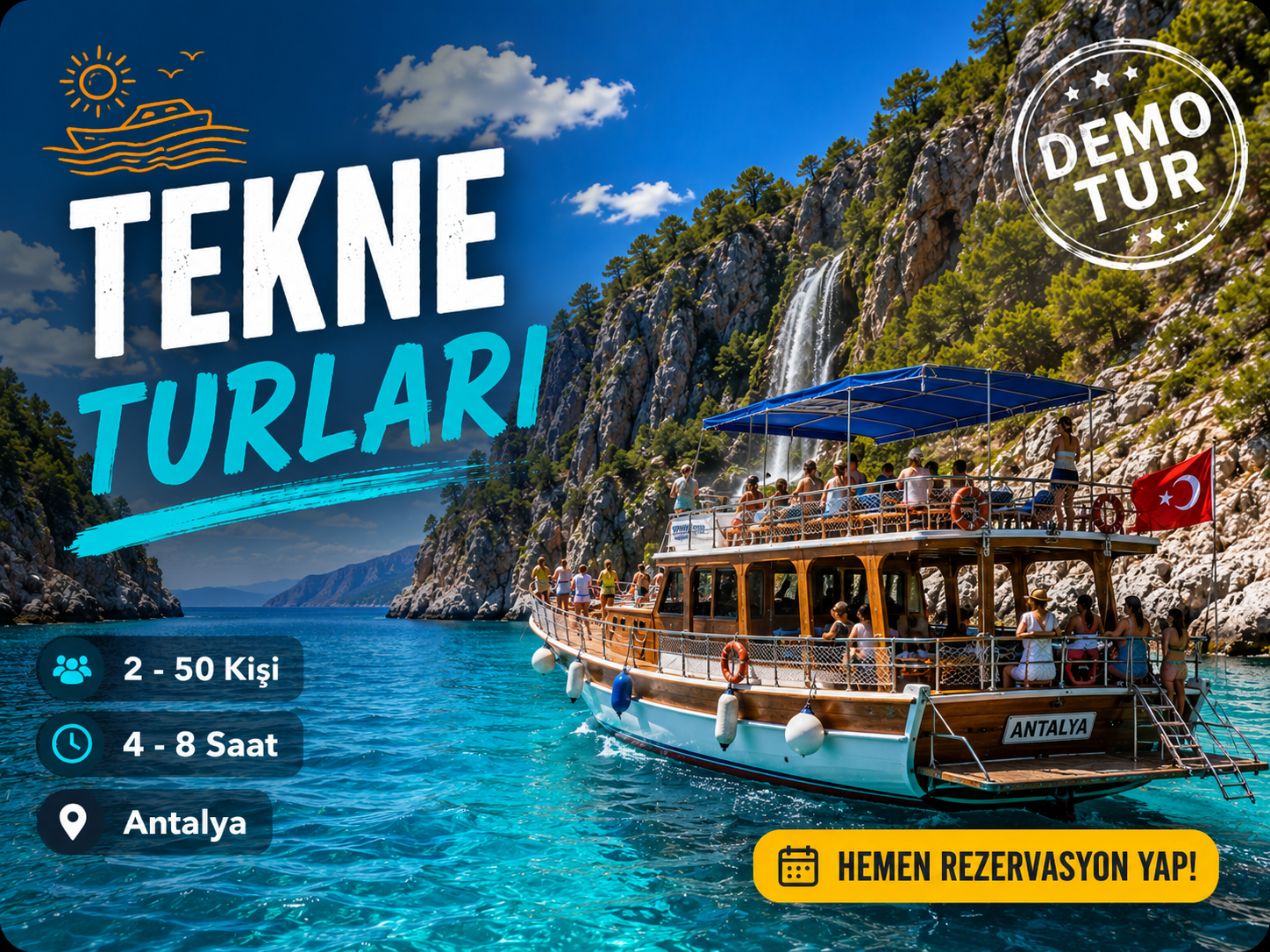 Kemer Üç Adalar Tekne Turu - Görsel 1